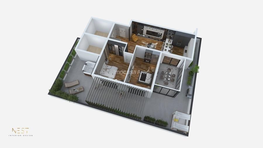 De vânzare apartament Penthouse nou, terase generos Micalaca Arad - 6
