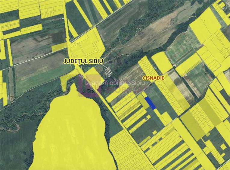 Teren extravilan | 2584 mp | Cisnadie, zona Sevis | 106 mp deschidere - 2