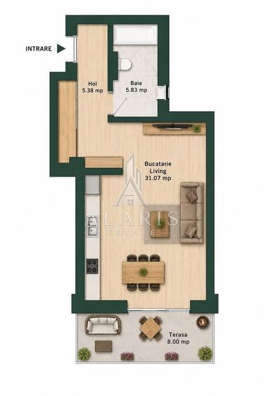 Apartament cu 1 camera, tip studio, zona Torontalului
