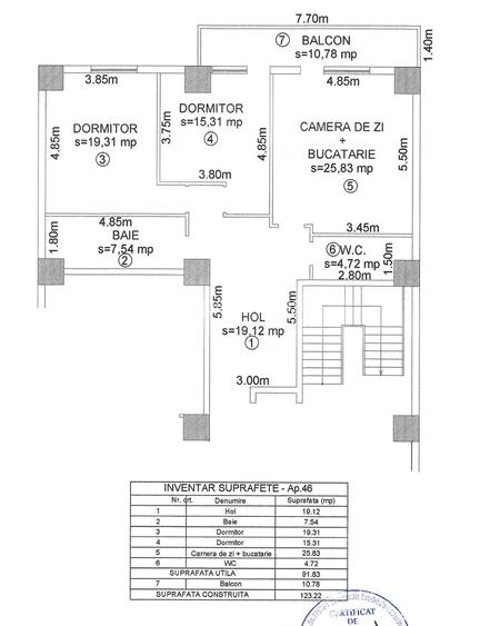 Apartament 3 camere - 2 bai - 92 mp - et. 3 - Mihai Viteazu - 10