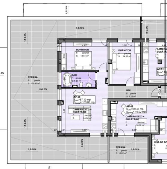 Apartament 3 camere, terasa de 100mp - 7