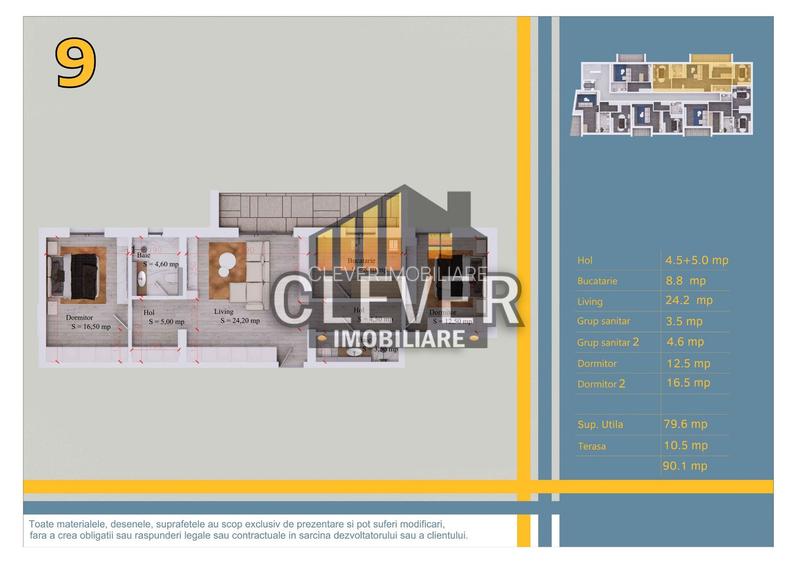 3 camere 90mp, Pallady | Comision 0% | Metrou Nicolae Teclu - 1