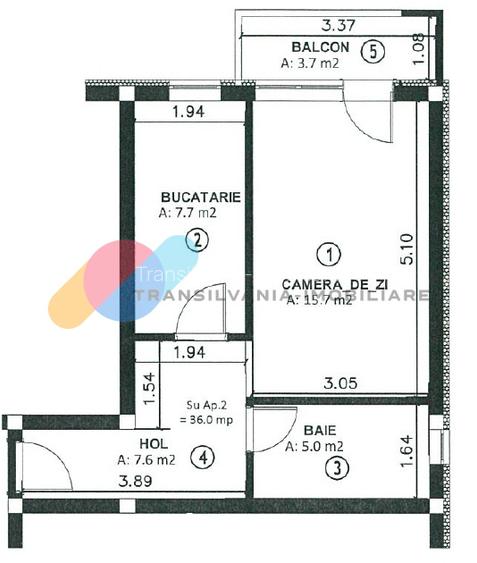 Apartament 36mp, finisat, parcare inclusa-Apahida - 5
