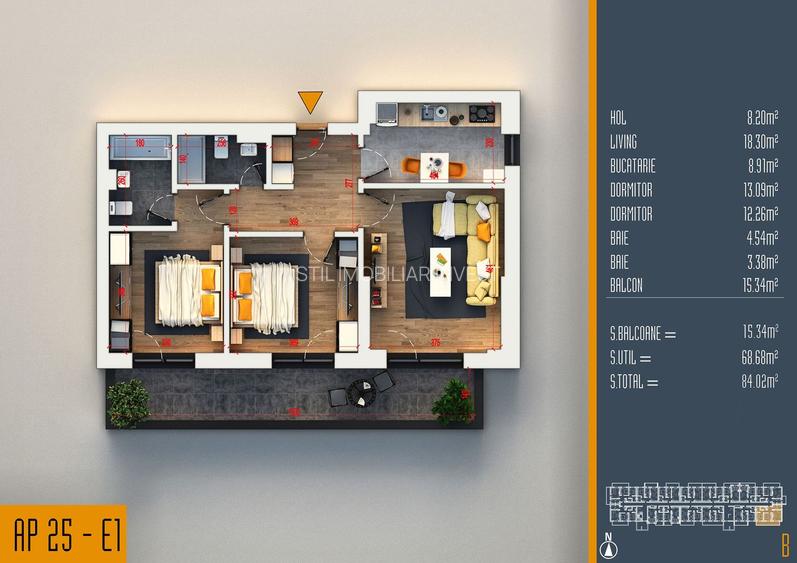 Apartament 3 camere decomandat,Rezidential Pallady-Titan,Nicolae Teclu - 4