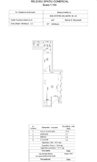 Spatiu comercial de inchiriat situat pe Stefan Cel Mare nr 34, bl. 27, Bucuresti - 2