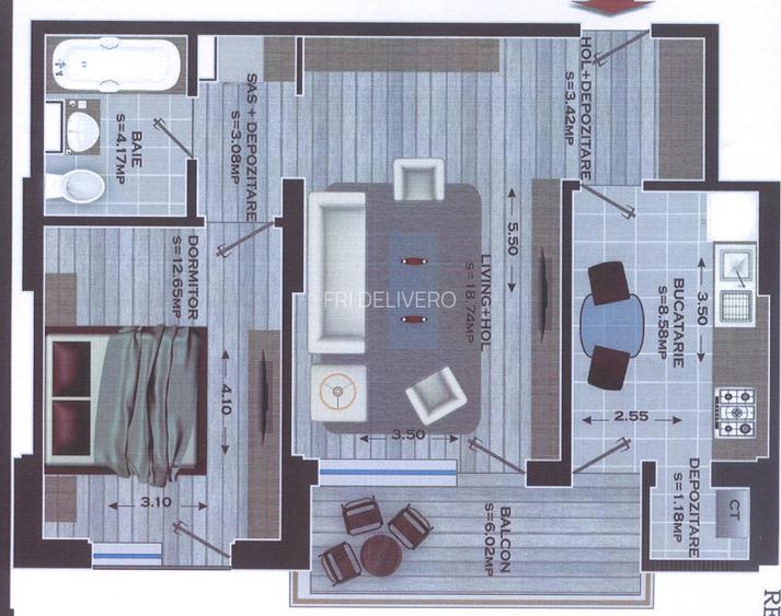 Apartament 2 camere + loc de parcare | Scandinavia Residence – Str. Coralului - 10