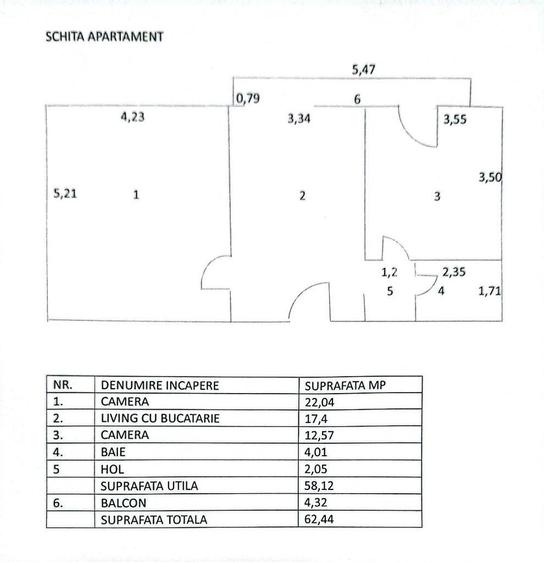 APARTAMENT 2 CAMERE  | BLOC REABILITAT | BLOC MAI 2001| NERVA TRAIAN - 1