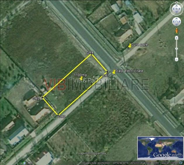 Gruiu - Lunca Garlitei - teren 550 mp - dubla deschidere 25ml - 2