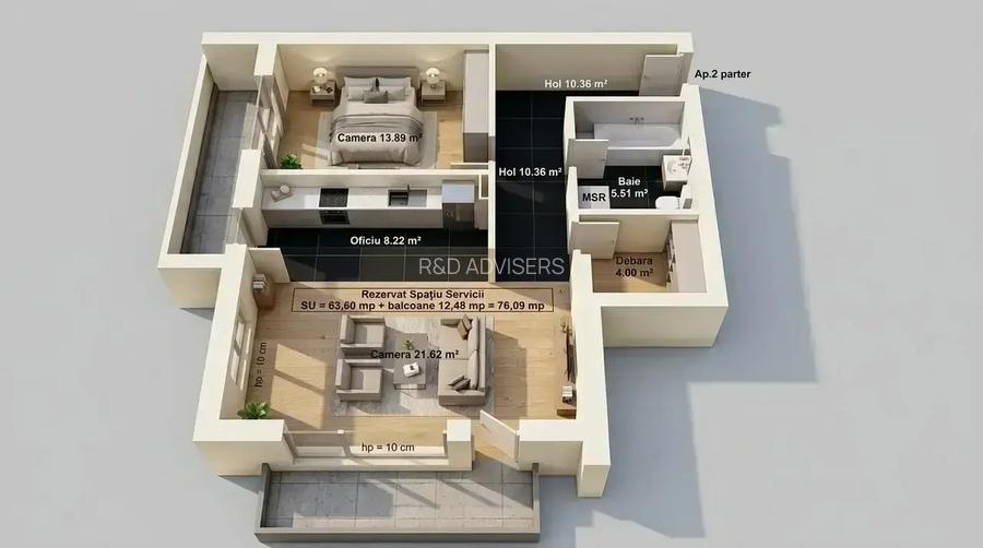 3 Camere Lux | Top Residence Gheorghieni - Ultracentral | 2 Balcoane - 3