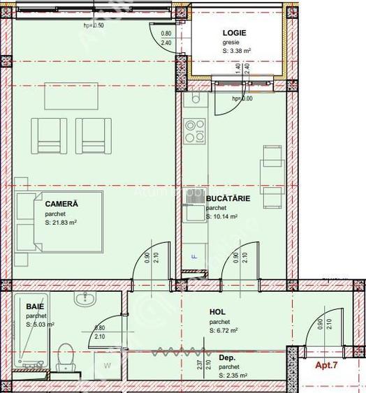 Garsoniera decomandata balcon loc parcare zona Brana din Selimbar - 2