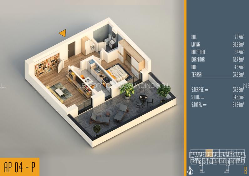 Neofort 84- Ap 2 camere, tip studio, ideal pentru investitie, bloc nou Pallady, - 13