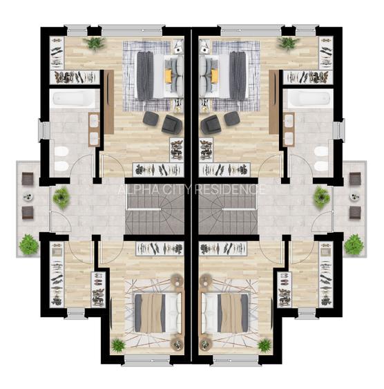 Dezvoltator: Duplex in cartier privat - 4,5 camere, 2 bai cu dormitor la parter - 3