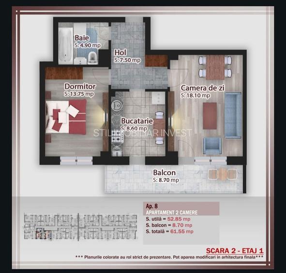 Apartament 2 camere decomandat,Cel mai mic pret, Rezidential Pallady - 4