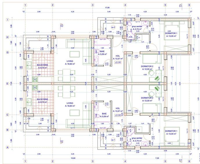 Vand Duplex pe parter 3 camere Mosnita Noua cu Canalizare Comision 0 - 2