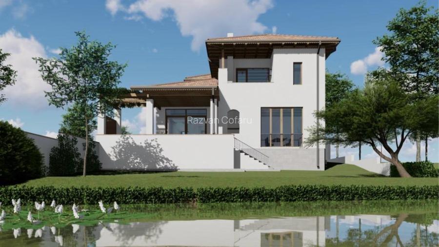 Teren de vanzare cu proiect de casa pe malul lacului in Tunari - 8