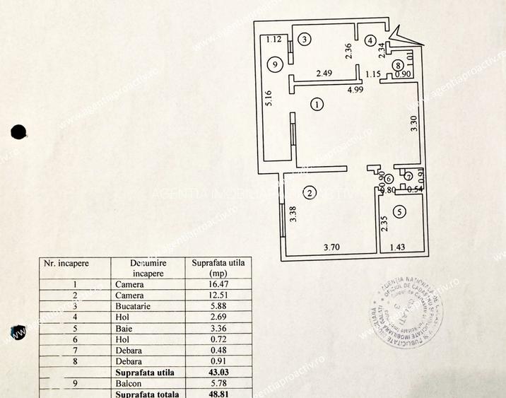 Apartament cu 2 camere, etajul 3, in cartierul Tiglina 2. - 10