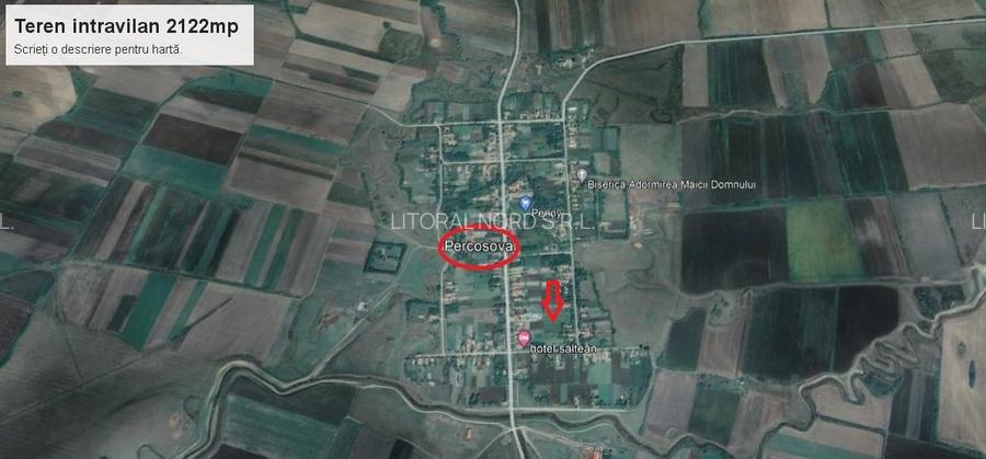 Comision 0% - Percosova, teren intravilan 2.122mp, front stradal 17.70ml - 3