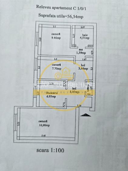 🏠Apartament 3 cam, Decomandat 57mp Rezidential / Comercial 📍Dacia- La bulevard - 8