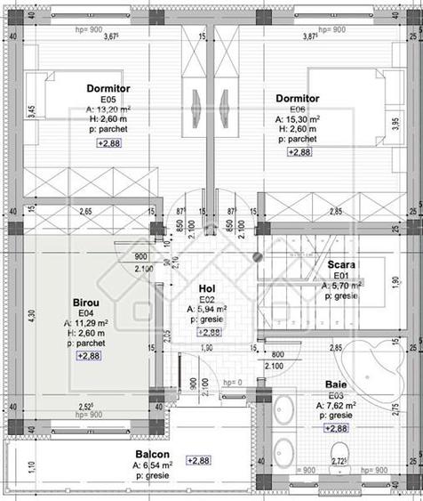 Casa tip duplex, 120 mpu, predare la alb, Selimbar