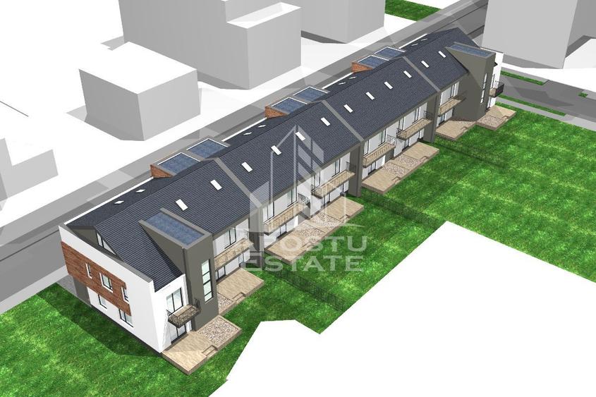 Casa și suprafața generoasă în complex de case înșiruite