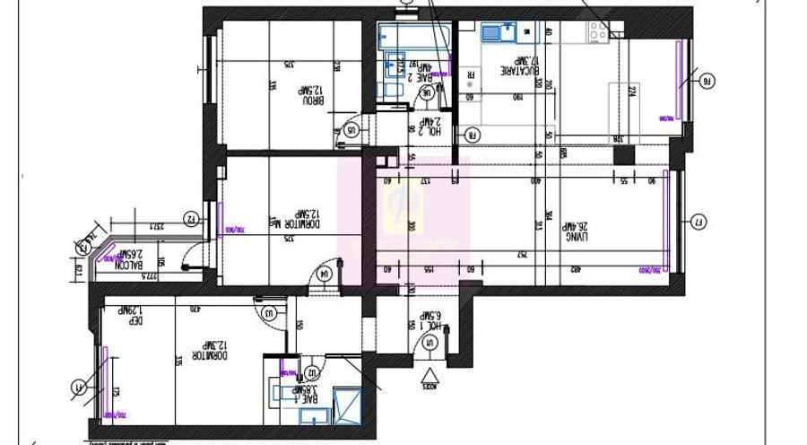 Apartament4 camere pe bd 13Septembrie stradal-Marriott, gresie VERSACE