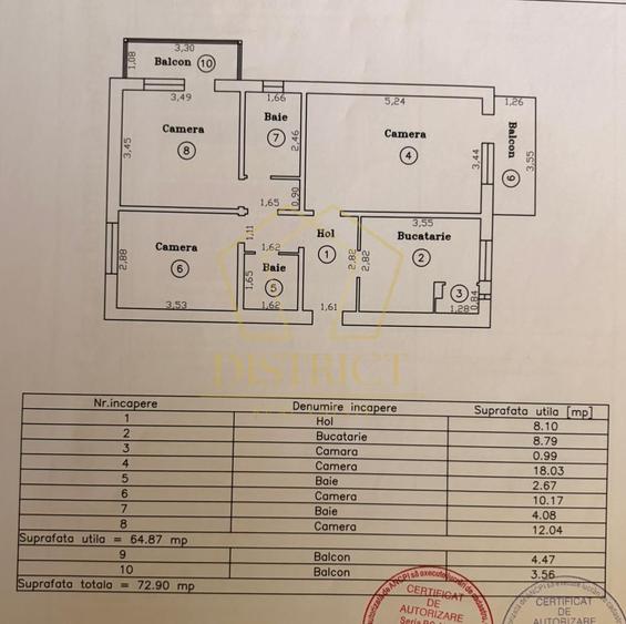 Apartament decomandat cu 3 camere | Aradului