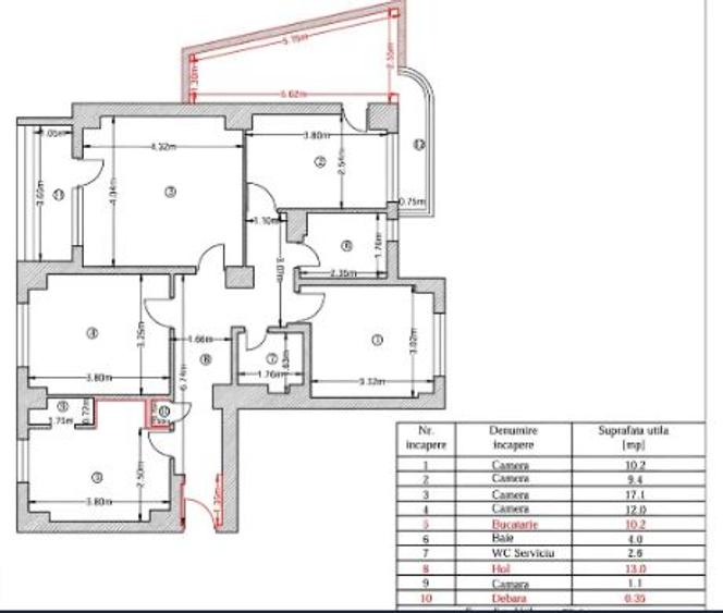 Apartament 4 Camere,Dorobanti,bl.1980,reabilitat,et.3/10,DECOMANDAT,2 bai,terasa
