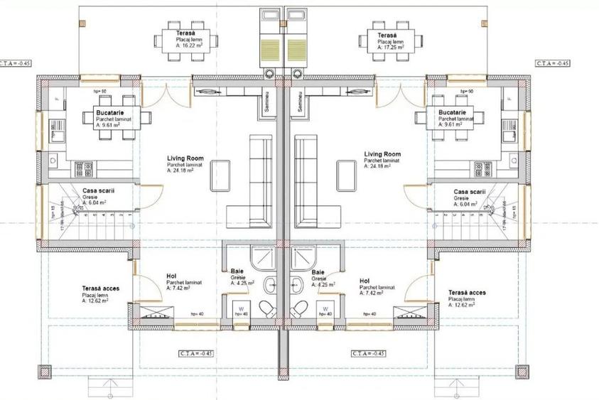 Teren în CHINTENI teren intravilan, 713 mp, cu proiect de DUPLEX