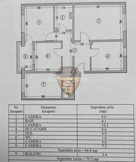 4 camere Baba Novac - Energia 70.2mp et 1/4 centrala gaz, A/C 2 bai balcon decom - 13
