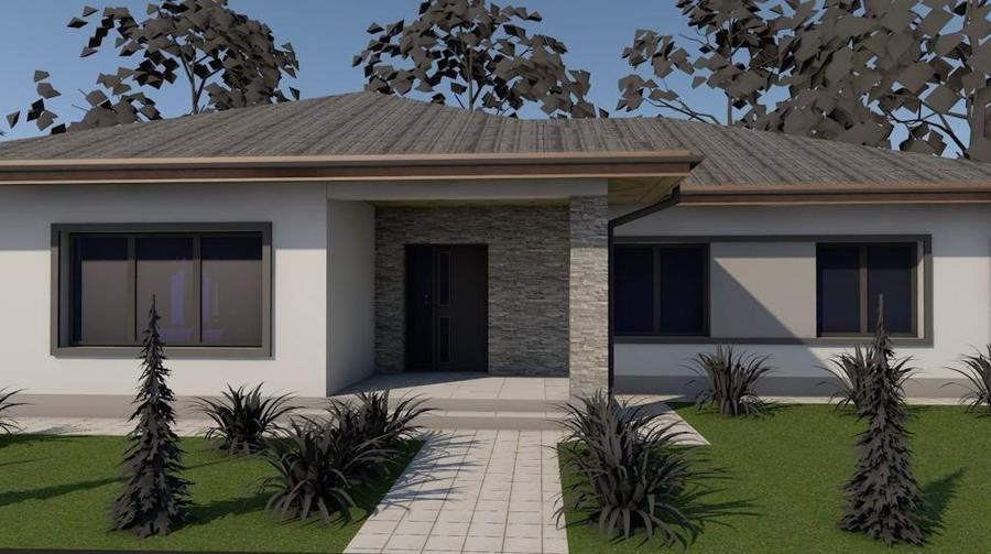 Casă modernă parter, zonă excelentă – 3 camere, terasă, teren 6 arii