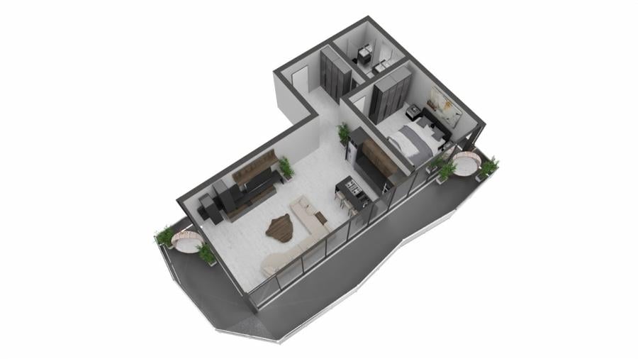 Apartament O.B.A TOWER- 2 camere