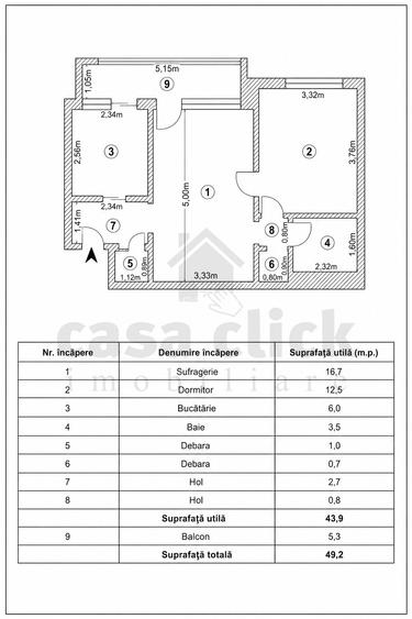 Apartament 2 camere cochet etajul 1, zonă liniștită din Micro 16 - 10
