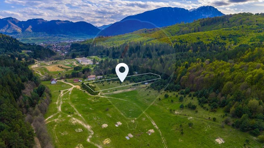 Teren intravilan de 1 ha cu vedere la munte – Zărnești, Brebina