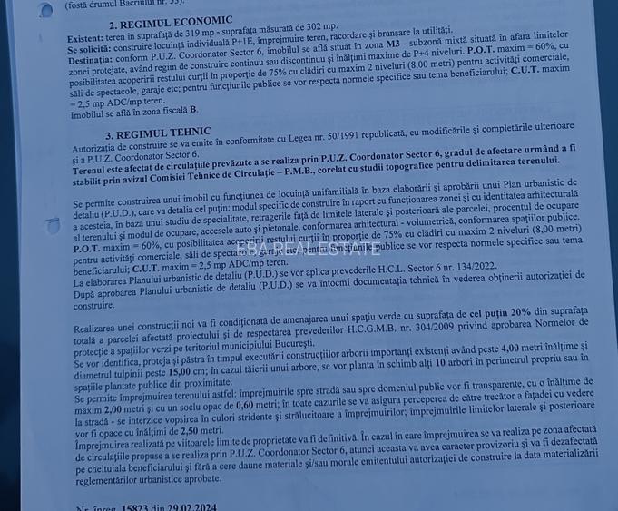 Teren intravilan 302 mp , urbanism , P+4, toate utilitățile, Apusului , sect 6 - 5