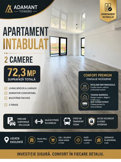 Adamant Towers - Apartament 2 camere - FINALIZAT - INTABULAT - Nicolina