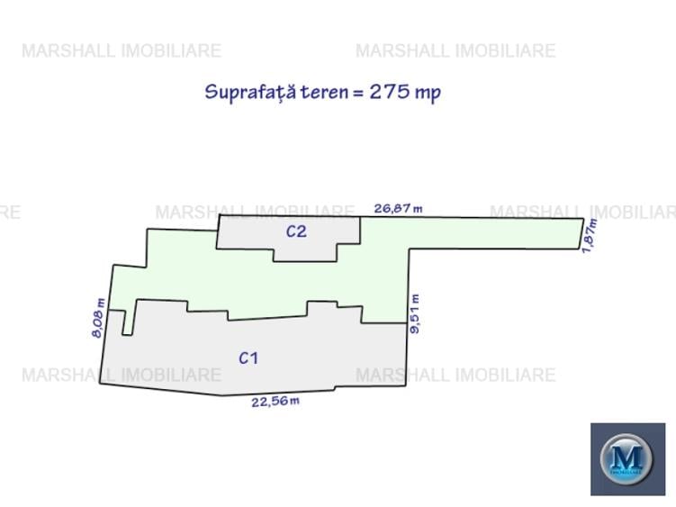 Teren intravilan de vanzare, zona Cantacuzino, 275 mp #16474