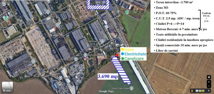 TEREN INTRAVILAN 3700MP METROU BERCENI - 3