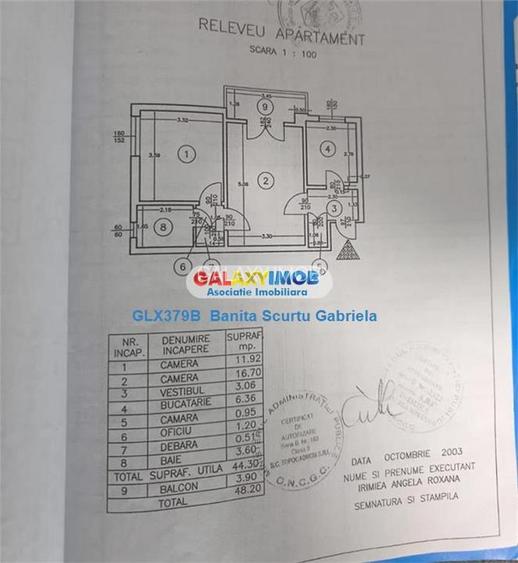 Vanzare apartament  de 2 camere , etaj 3, zona N.GRIGORESCU - 2
