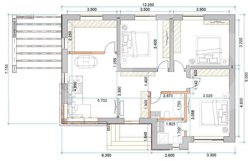 TVA inclus | Case PARTER 4 camere Trivale | Teren 465 mp | Util 120 mp - 3