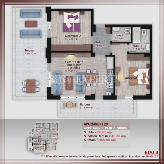 3 Camere cu Terasa Direct Dezvoltator -Bloc Intim - 4