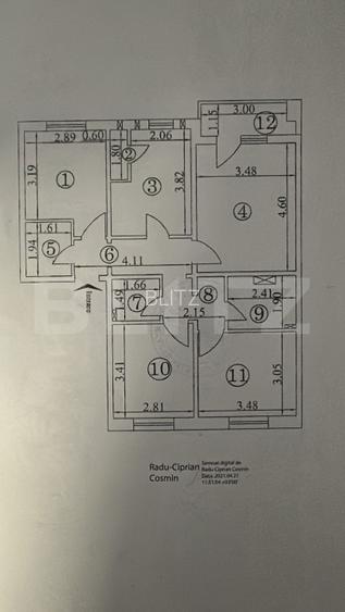 Apartament 4 camere, etaj intermediar, decomandat, 79 mp, zona Galata - 7