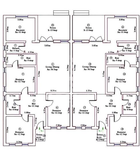 Duplex pe parter cu teren de 400mp, in Cornesti - 12