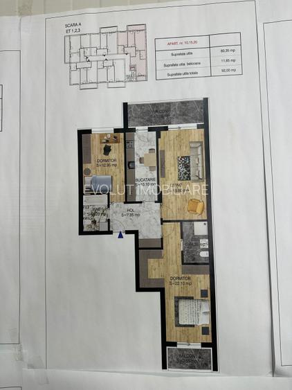 3 camere – Titan District | Bloc Nou | 92 mp - 3