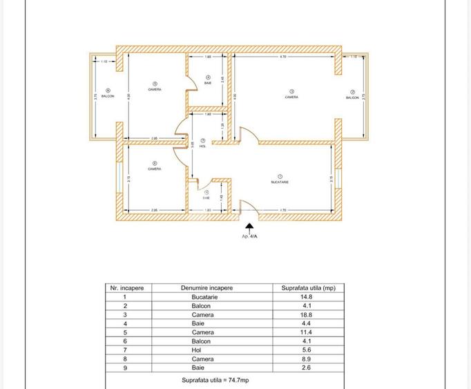 Apartament cu 3 camere, decomandat, 2 bai, 2 balcoane, Dambovita - 12