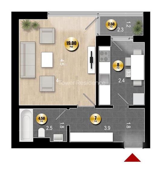 Garsoniera Dotari Premium Incalzire in Pardoseala Ansamblu Nou Rahova - 12