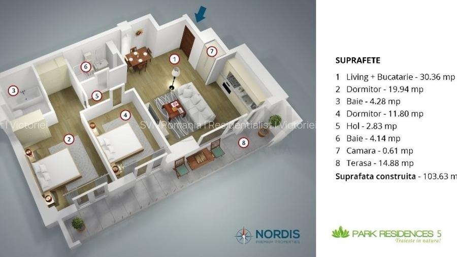 REA1027034 Apartament 3 camere I Parcare I Mobilat I Petrom City - 11