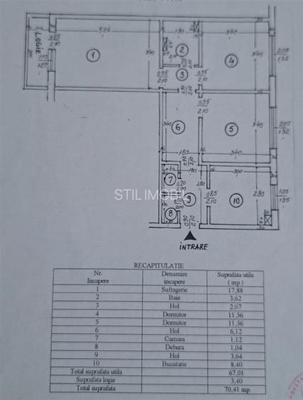 Ap. 3 camere CD- 71mp - Mircea cel Batran - et. intermediar - 14
