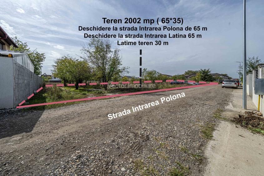Teren 2002MP*deschidere 65m la 2 strazi*adiacent Rascoala 1907*Utilitati - 2