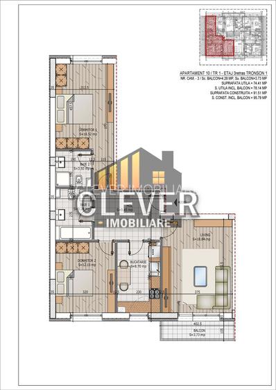 Apartament 3 camere 78 mp, Pallady, Metrou Nicolae Teclu - 3