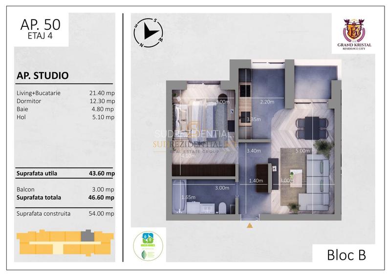 Studio 2 camere de vanzare – The Grand Kristal | pre-certificat verde - 1